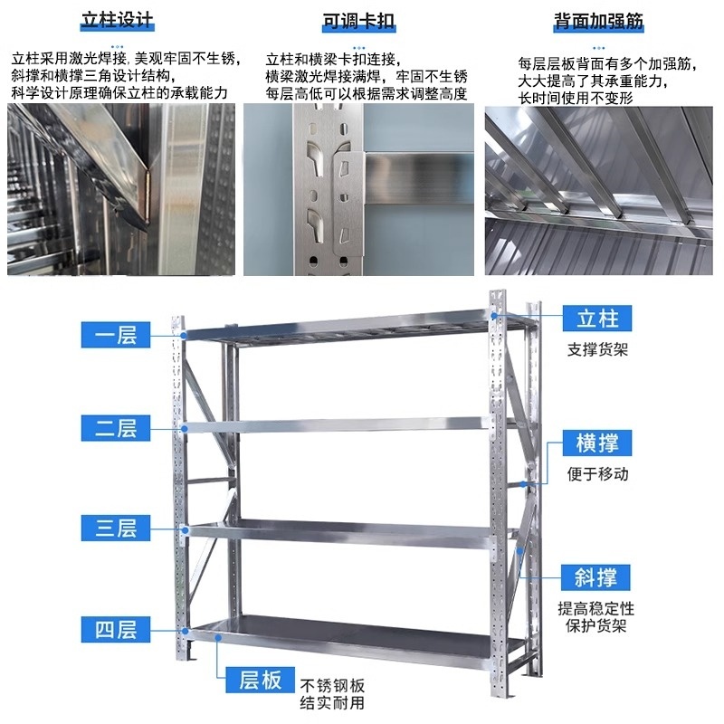 宜掌柜 四层平板货架高清大图