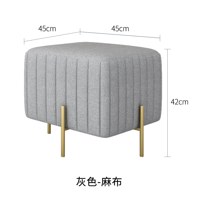 森美人北欧口换鞋凳家用床尾凳客厅小沙发凳子穿鞋试衣间轻奢长凳 灰色-麻布-单人 默认尺寸