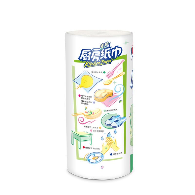 厨房用纸实惠装3提6卷家庭料理专用吸水吸油卷纸好擦免洗
