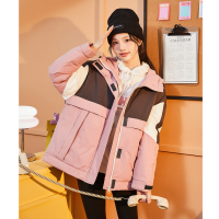 唐狮棉服女冬季新款2023今年流行冬装外套连帽加厚工装棉衣K_3406 S 玫瑰色