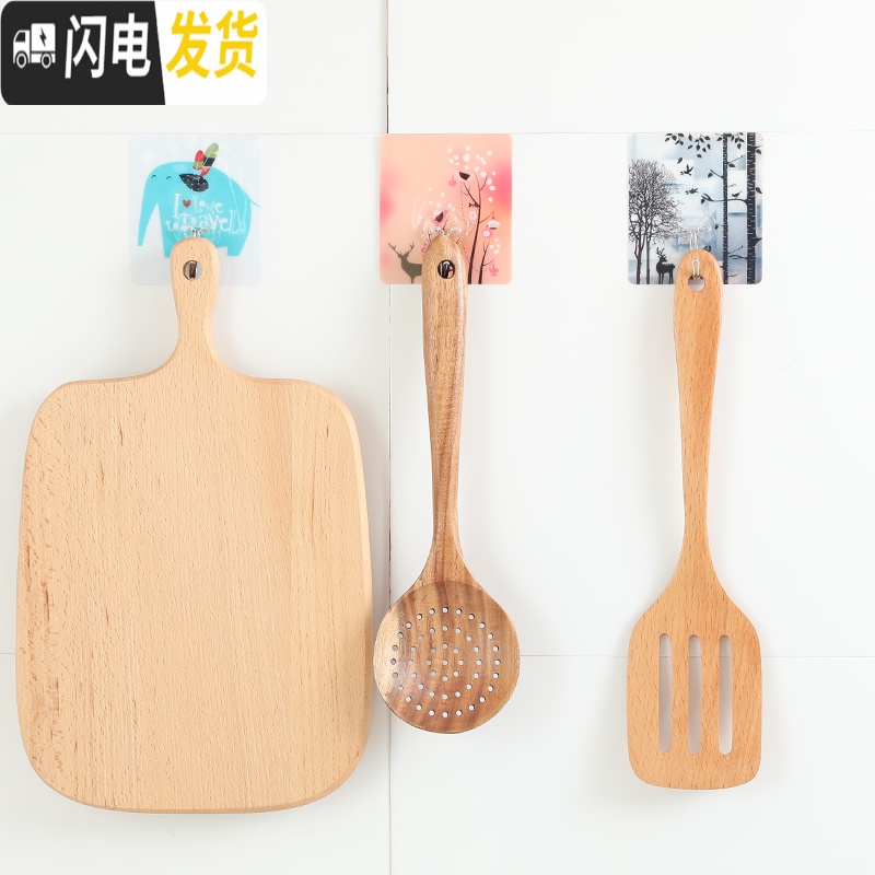 三维工匠挂钩强力粘胶贴墙壁壁挂承重吸盘厨房挂勾无痕粘贴后免打孔粘钩 透明款40个装高清大图