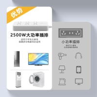 罗格朗 总控 三位五孔三位两孔排插1.8m FC3532K1 个