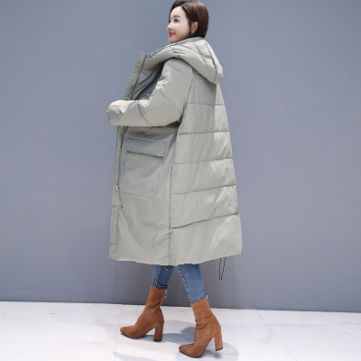 【COMEACROSS】2018年冬季舒适长袖女长款时尚简约百搭棉衣棉服加厚保暖