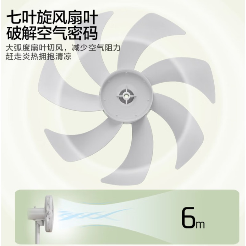 海尔 落地扇家用轻风扇7叶摇头可升降 HFS-J3556A(机械款)高清大图