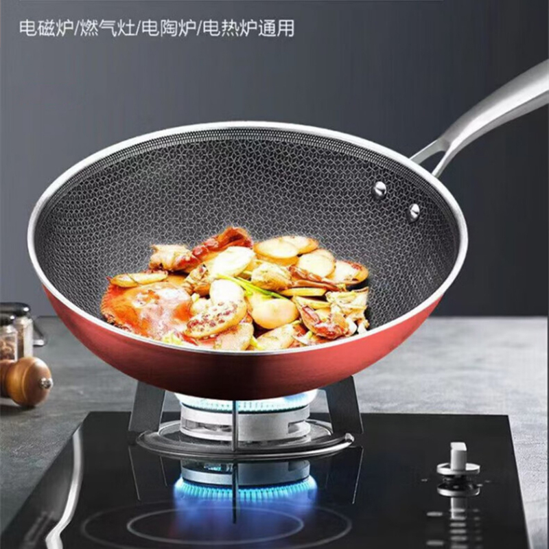 苏泊尔炒锅30cm轻量晶纹不锈钢家用防粘锅CC30JL1高清大图