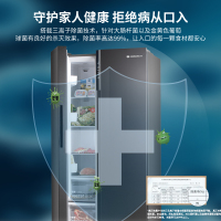 上菱602升对开门大冰箱离子净味除菌一级能效风冷双变频智能家电双开门电冰箱BSE602PWLD(丝蕴灰)