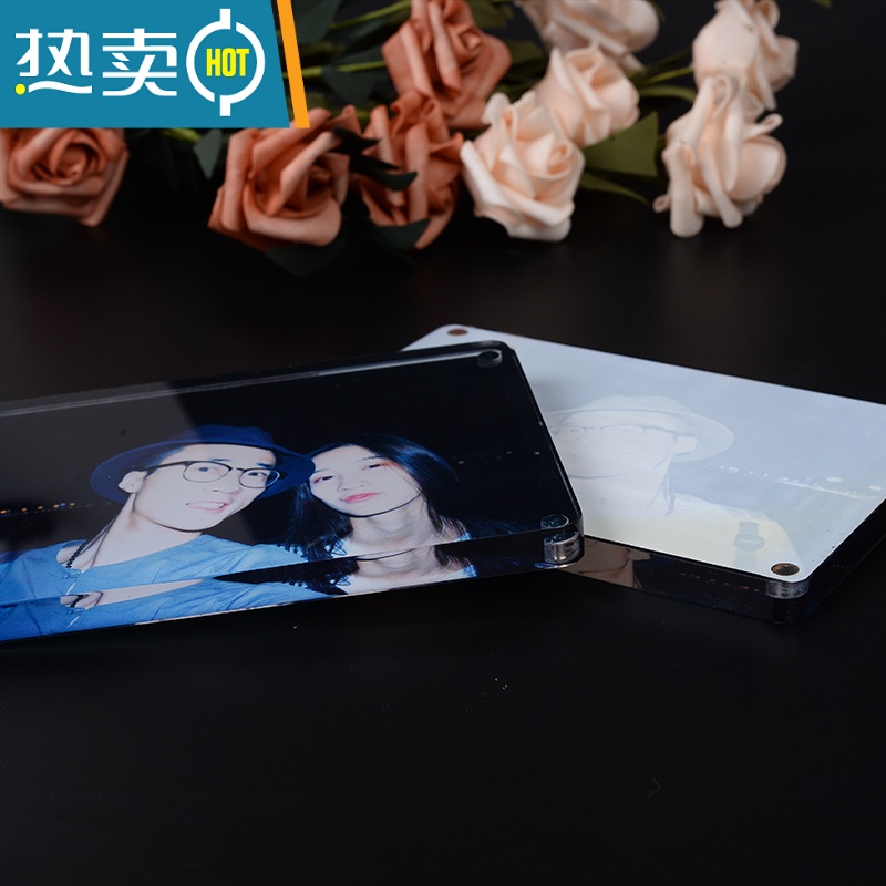 敬平双面水晶亚克力摆台卡简约磁铁价格标签牌3 5 6 7 8寸透明相框定 6寸(要留边建议拍大一寸) 透明厚度0.8cm高清大图