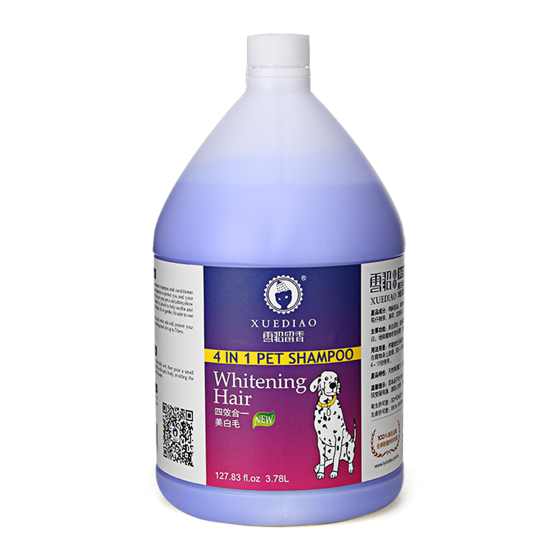 雪貂留香大桶沐浴露3.78L-白毛 宠物狗狗猫咪沐浴液犬猫香波比熊金毛泰迪萨摩洗护用品一加仑 止菌止痒 香波浴液 清香型