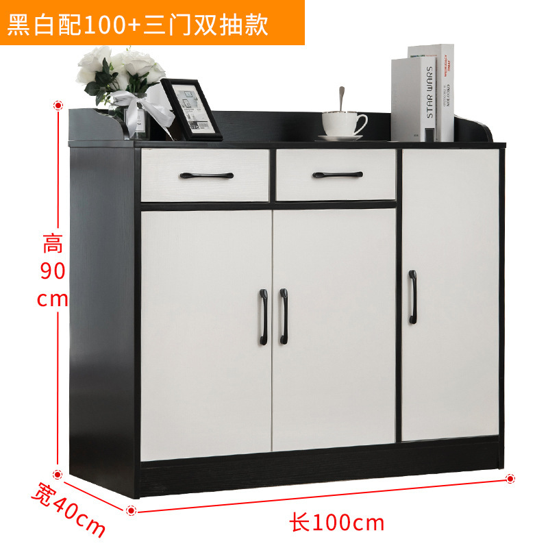 攸形茶水柜三门双抽100*40*90cm台高清大图