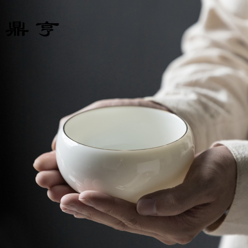 鼎亨 白瓷茶洗茶渣斗简约家用洗杯洗笔洗小茶杯碗功夫茶具配件