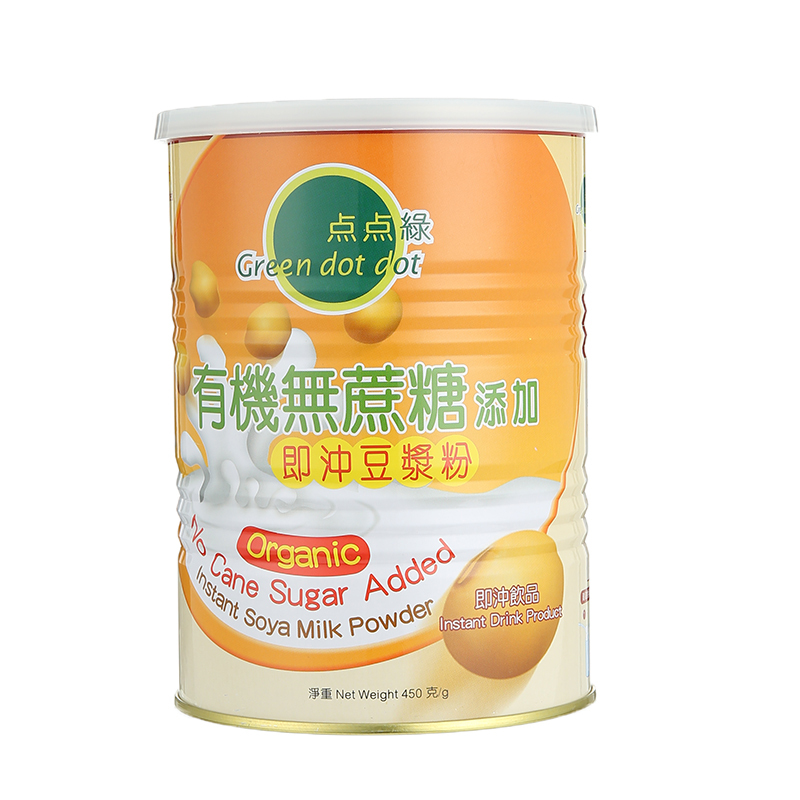 點點綠有機無蔗糖添加即沖豆漿粉-罐裝450g