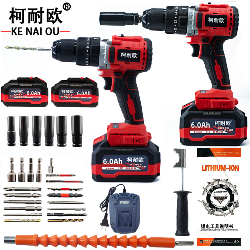柯耐欧锂电冲击钻手电钻电动起子手枪钻高清大图