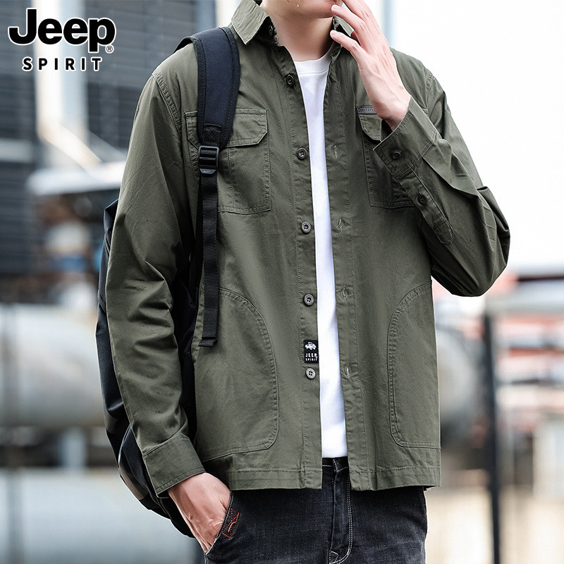 24秋季新款 JEEP SPIRIT男士商务休闲衬衫潮流休闲外套纯棉POLO衫