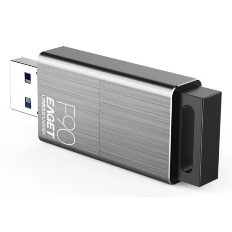 忆捷 (EAGET)F90 64GB U盘 USB3.0高速金属推拉式车载商务优盘 防尘 防水 防震 单位:个高清大图