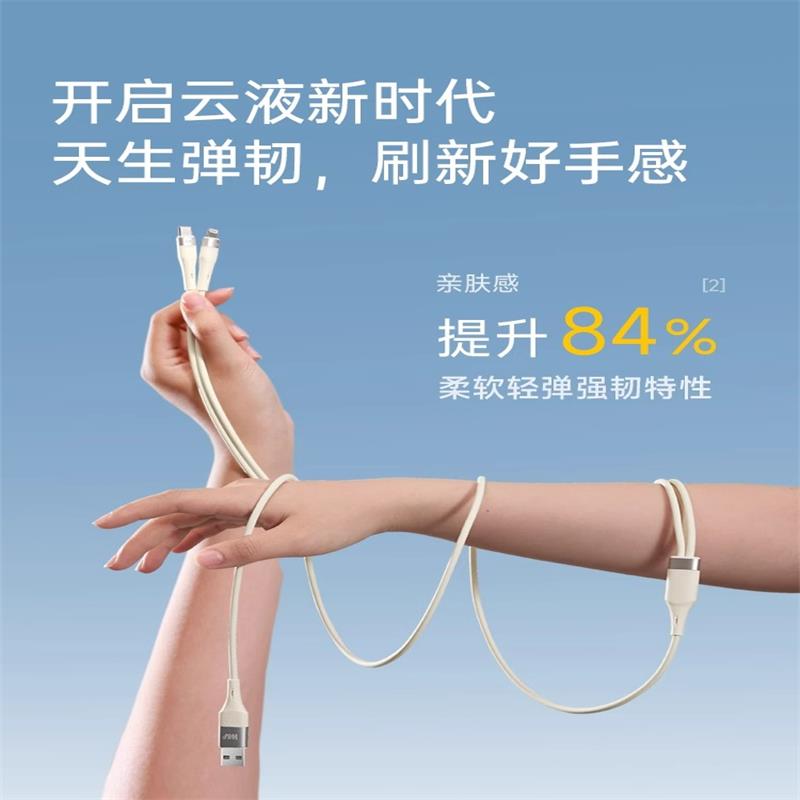 W&P1.5米W&P线材类二拖二 60W硅胶数据线 1.5米 BXGT01 1.5米高清大图