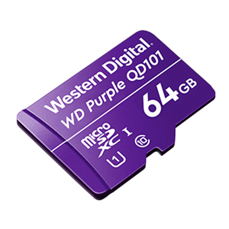 西部数据(WD)64GB TF卡 手机内存卡 行车记录仪/安防监控专用视频存储卡 耐用型CLASS 10