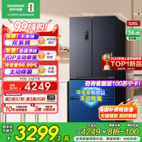 容声526升双净双系统法式多门冰箱家用风无霜变频一级能效大容量嵌入式主动除菌BCD-526WD1MPA