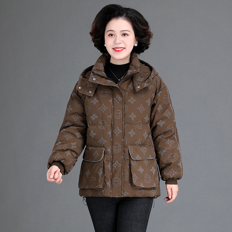 金蔚臻小个子妈妈冬装羽绒棉服短款中老年人棉衣女秋冬大码中年棉袄