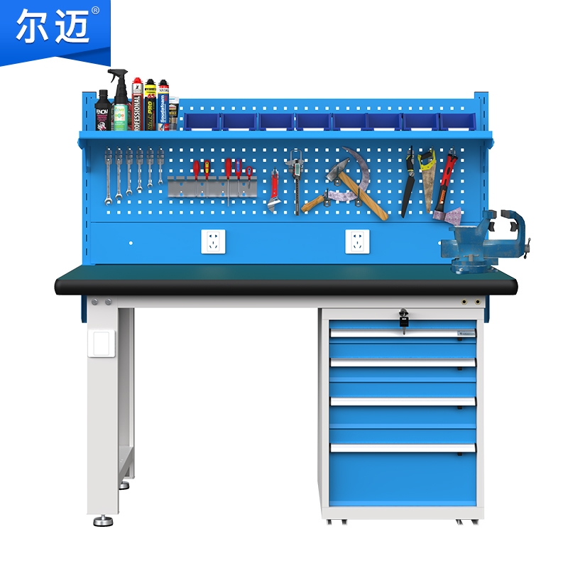 尔迈 重型工作台车间操作台防静电台面电工防静电工作桌2.1米 F款