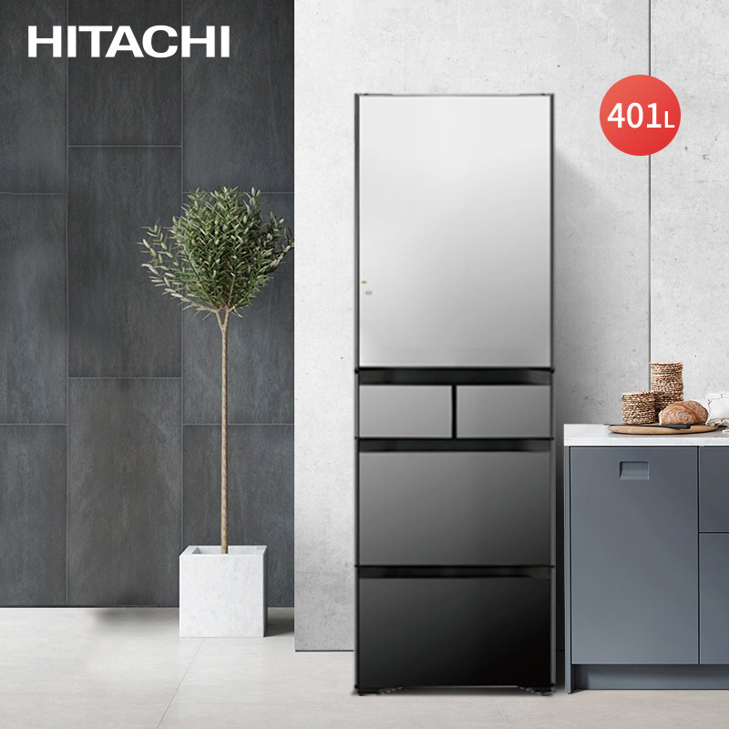 日立(HITACHI) 401升多门冰箱 日本原装进口冰箱 真空保鲜 自动制冰 触控面板 R-XG420KC水晶镜色