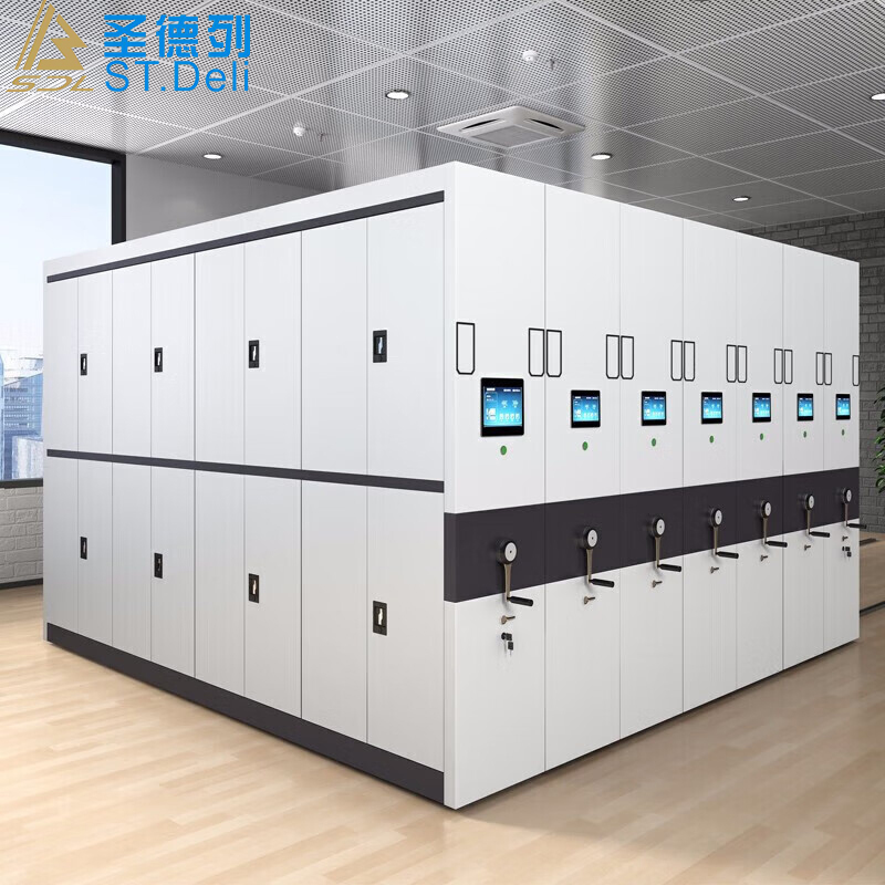 圣德列密集架钢制移动密集柜档案柜智能文件柜资料柜一列三组每立方米高清大图