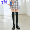 Ideamini拼接过膝长筒丝袜黑色jk小腿女春秋薄款光腿器假大腿连裤袜