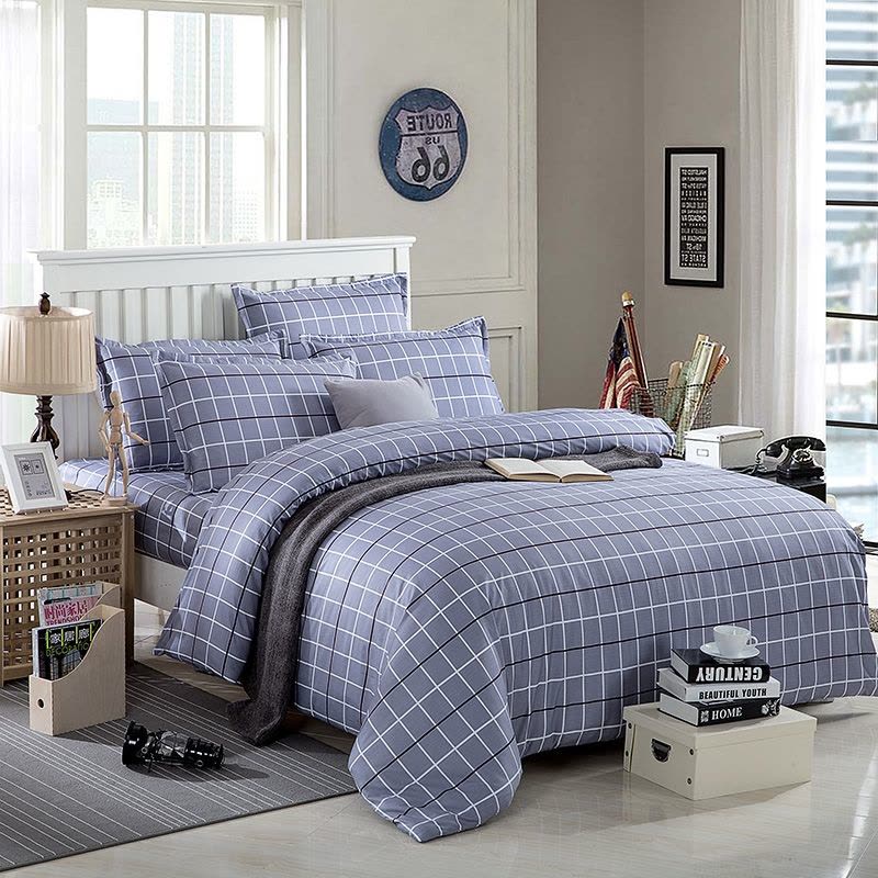 煊煜 床上用品七件套(军绿)150*210/6斤被+120*210/5斤褥+三件套+枕芯+蓝枕巾 套图片