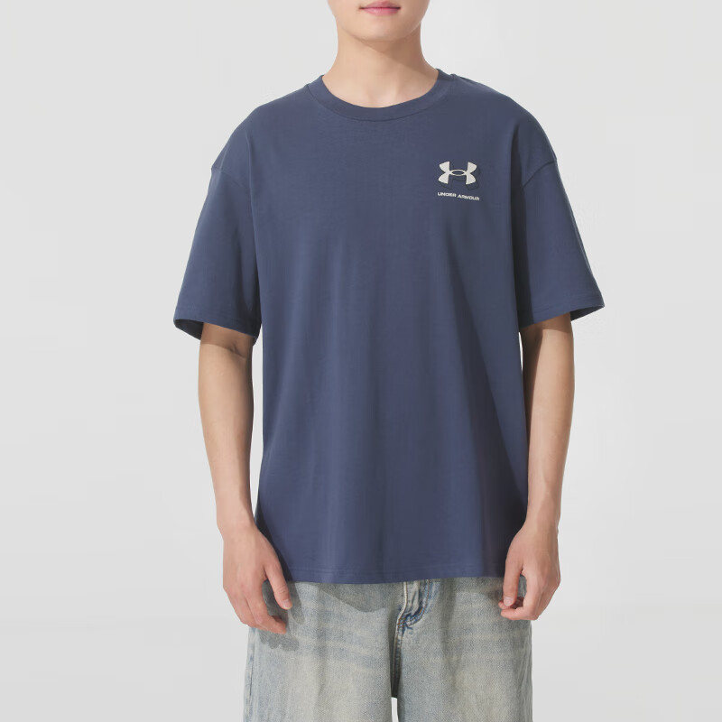 安德玛(Under Armour)男装新款运动服透气宽松圆领训练服健身休闲短袖t恤衫1382904-001 ZP高清大图