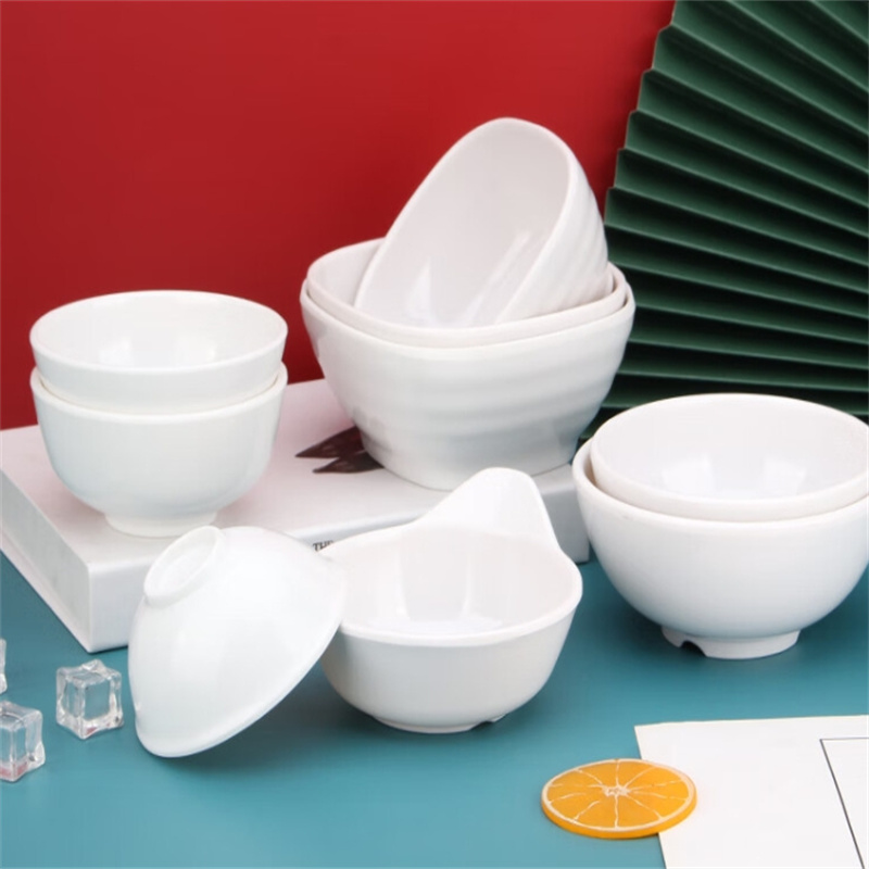 MAXCOOK 密胺仿瓷餐碗 小碗商用白色仿瓷碗