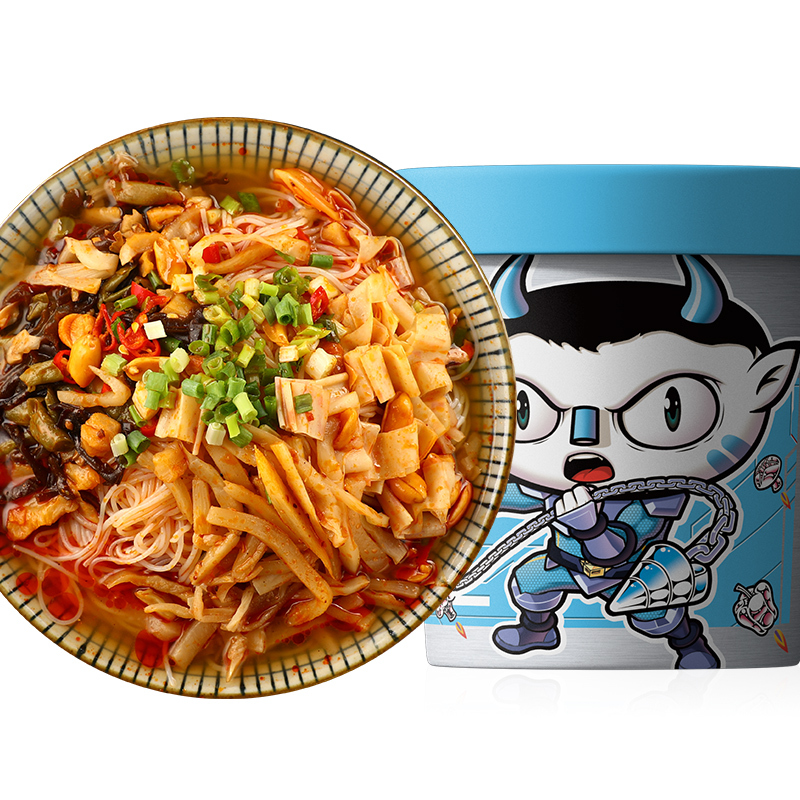 满9950食族人螺蛳粉单桶装粉丝泡面酸辣粉丝方便速食冲泡面视频