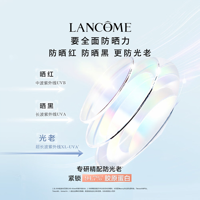 法国(Lancome)兰蔻水漾轻透隔离露UV小白管 SPF50PA++++柔皙轻透防晒霜50ml (清爽型)高清大图