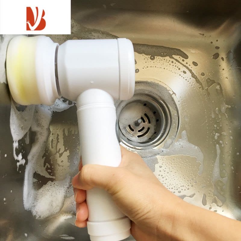 三维工匠电动清洁水池洗碗器多家用浴室卫生间厨房瓷砖浴缸地板刷子图片