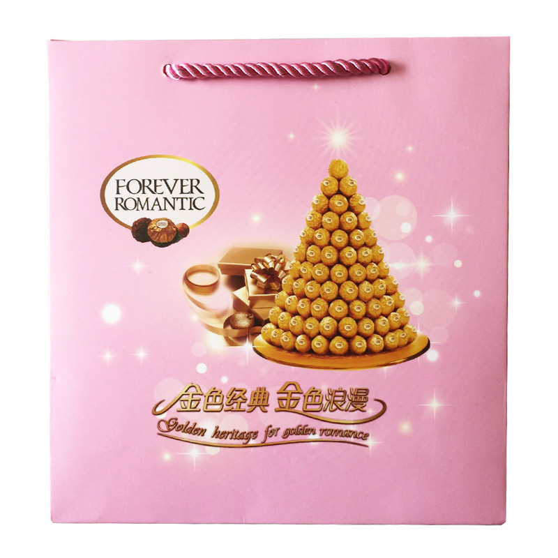 费列罗(Ferrero Rocher)喜糖费列罗榛果威化巧克力圆形铁盒装6粒装(配手提袋)高清大图
