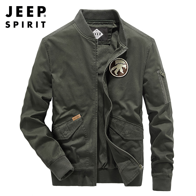 JEEP SPIRIT吉普外套男2021秋冬新款宽松休闲夹克大码户外商务中青年男士外套