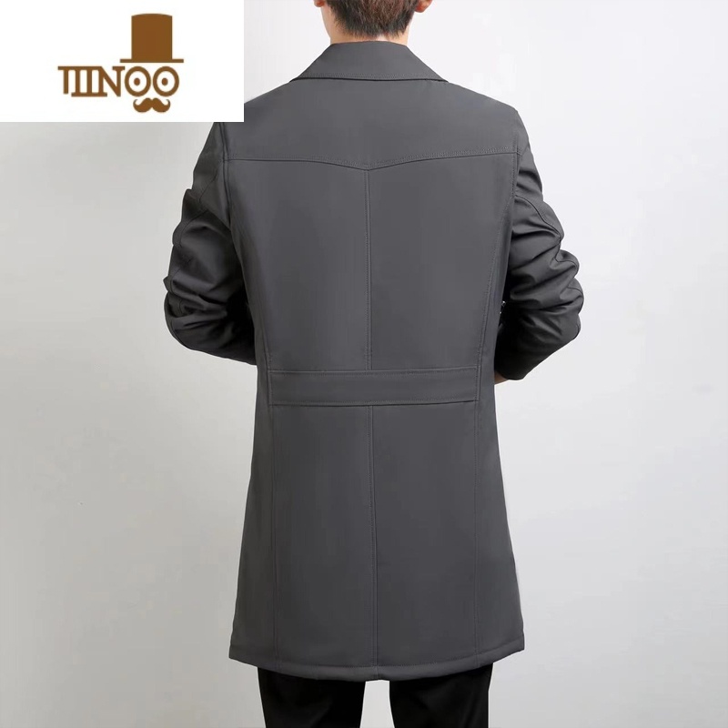 YANXU公务员风衣外套男中长款感行政夹克修身英伦风2023新款高清大图