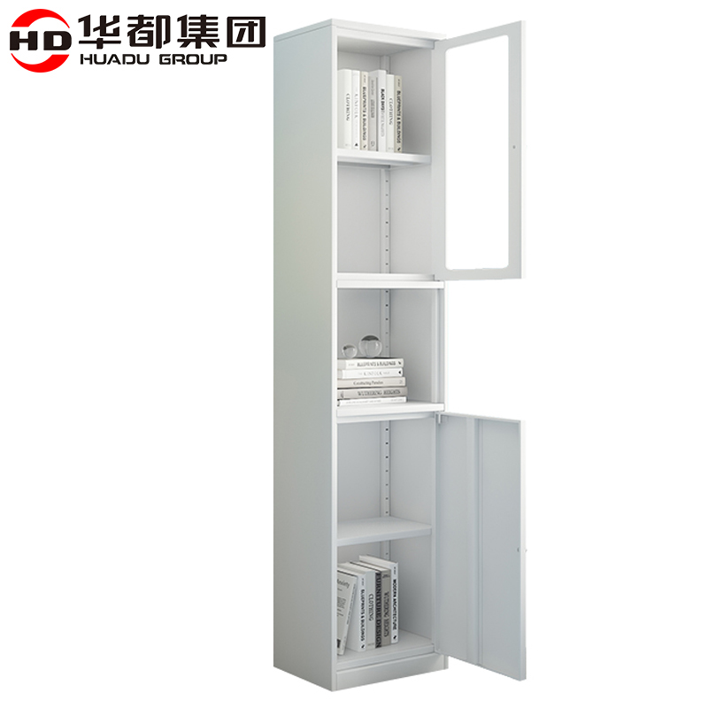 华都HDBL-403B 雅白400宽中空书柜华都书柜书架钢制资料档案柜展示柜铁皮柜落地靠墙家用收纳置物架阳台高清大图