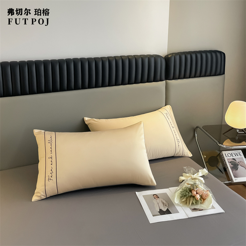 弗切尔珀榕60s长绒棉布鲁FNH0230736四件套奶茶+中灰200*230cm高清大图