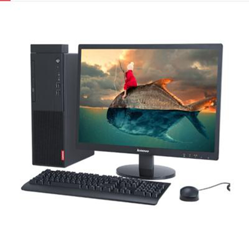 联想(Lenovo)M410台式主机 19.5英寸显示器(I5-7500 4GB 1T+256GB 集显 DOS 黑色)支持Win7系统