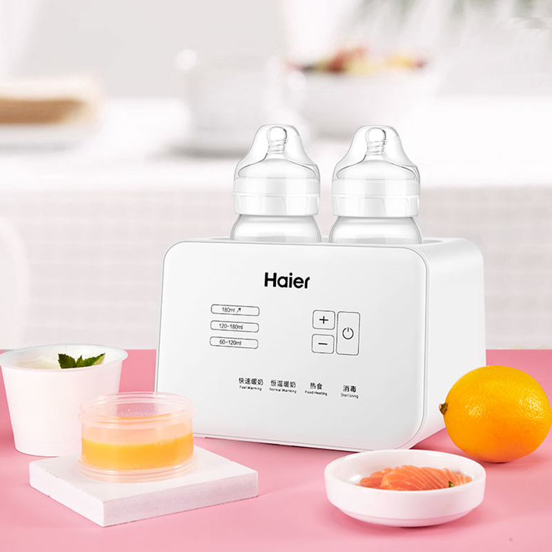 海尔(Haier)婴儿双瓶消毒器温奶器恒温暖奶器 多功能加热辅食调奶器HBW-D02