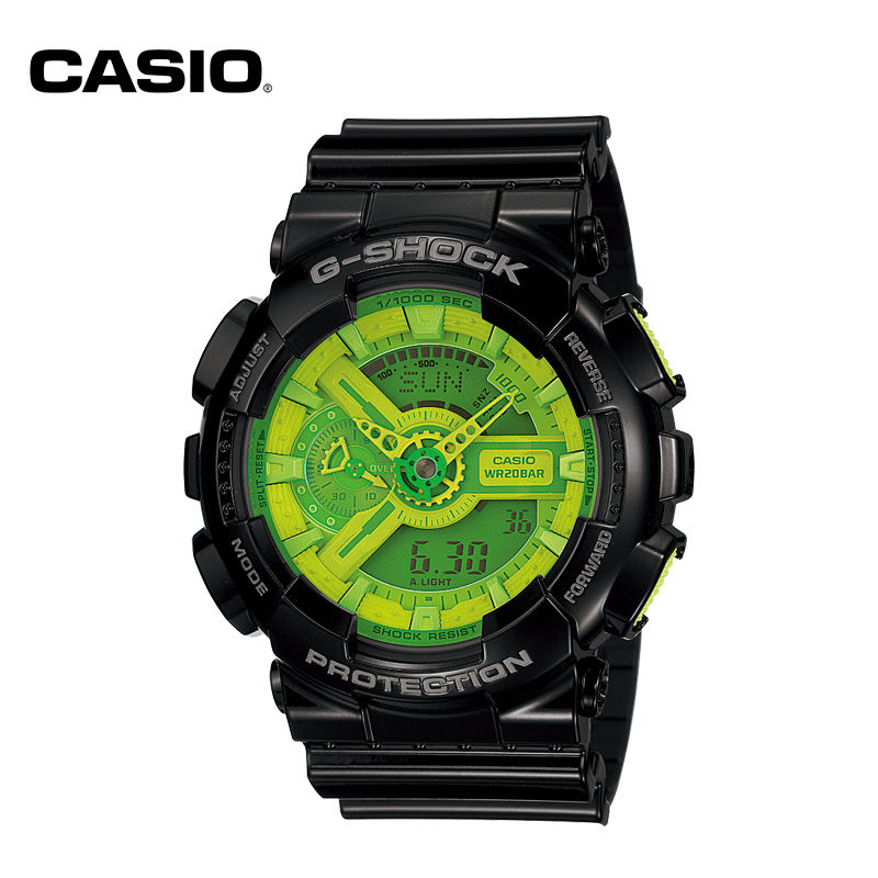 卡西欧(CASIO)手表 G-SHOCK街头时尚炫彩双显多功能男表GA-110B-1A3