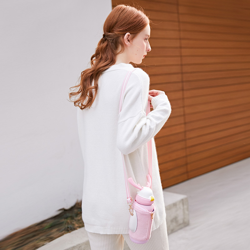 Face儿童保温杯带吸管创意个性潮流小学生幼儿园可爱水杯子