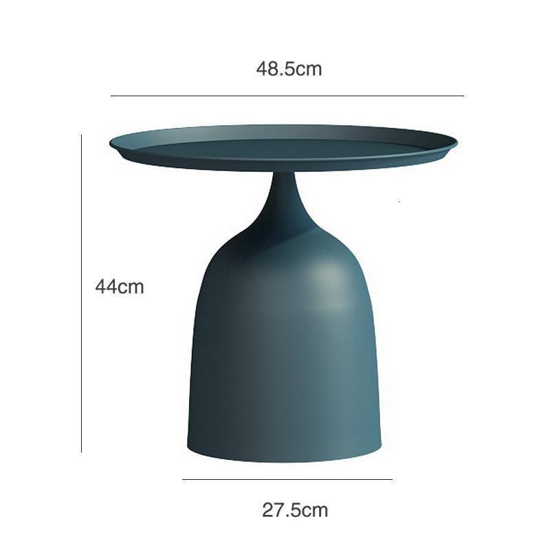 森美人北欧创意边几简约现代客厅沙发小茶几边柜圆形铁艺角几小圆桌 小号44高直径48.5孔雀蓝组装