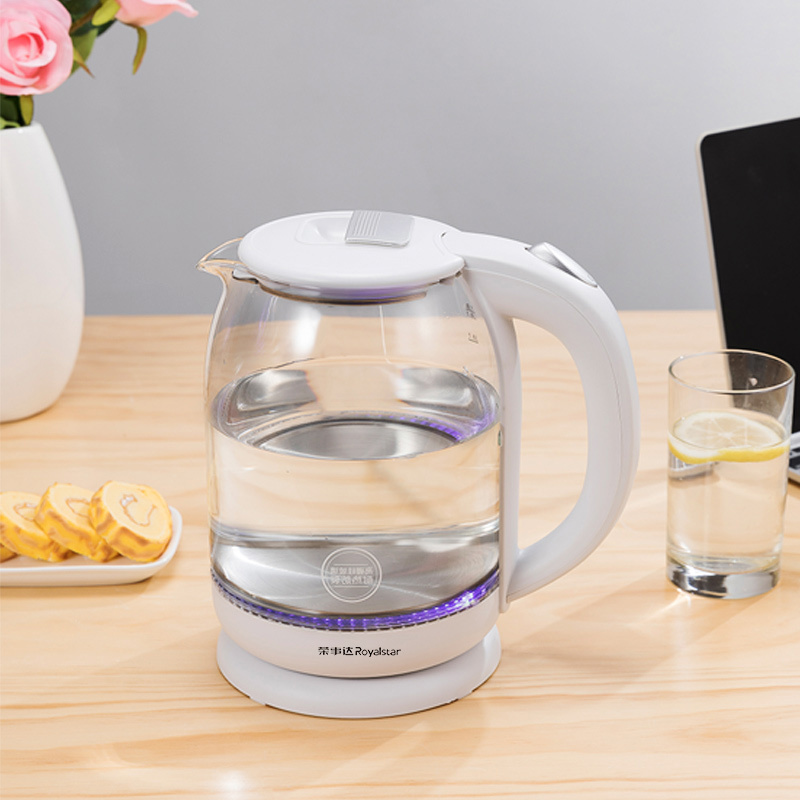 电热烧水壶全自动断电家用玻璃煮器透明小型泡茶专用大容量|白色