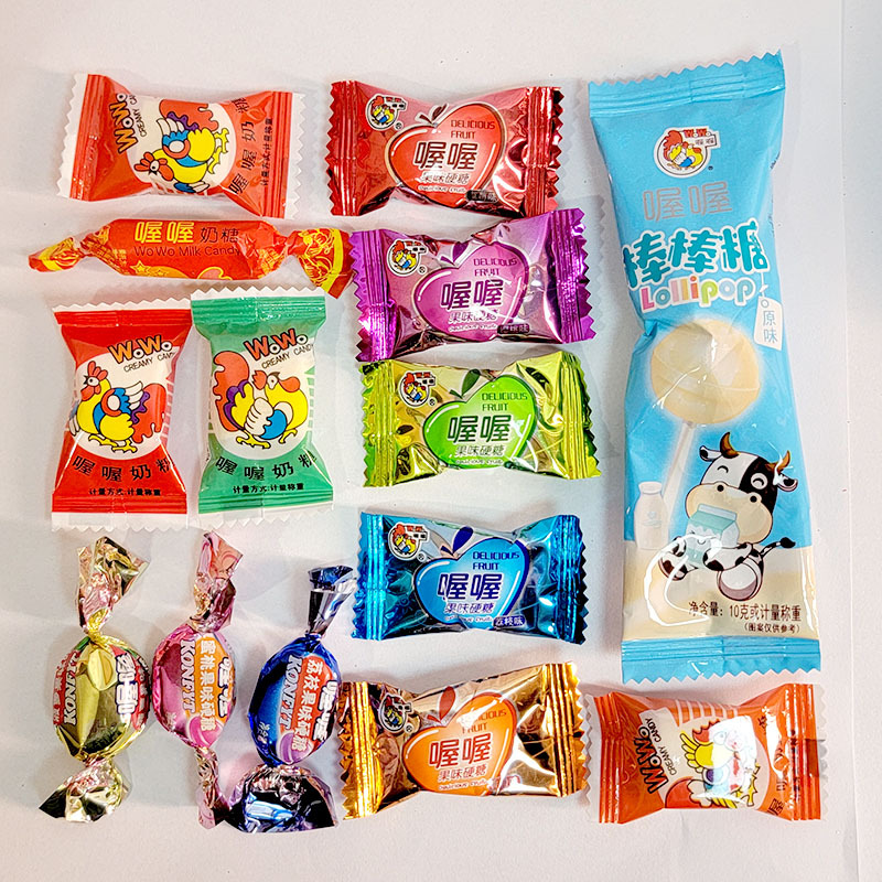 喔喔情牵一生喜糖果袋装108g婚庆结婚喜糖水果糖奶糖棒棒糖混合装