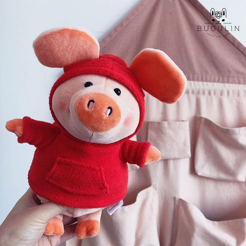 小猪威比毛绒玩具Wibbly Pig玩偶公仔穿衣娃娃猪年红色小号 红衣 挂件约13*7CM