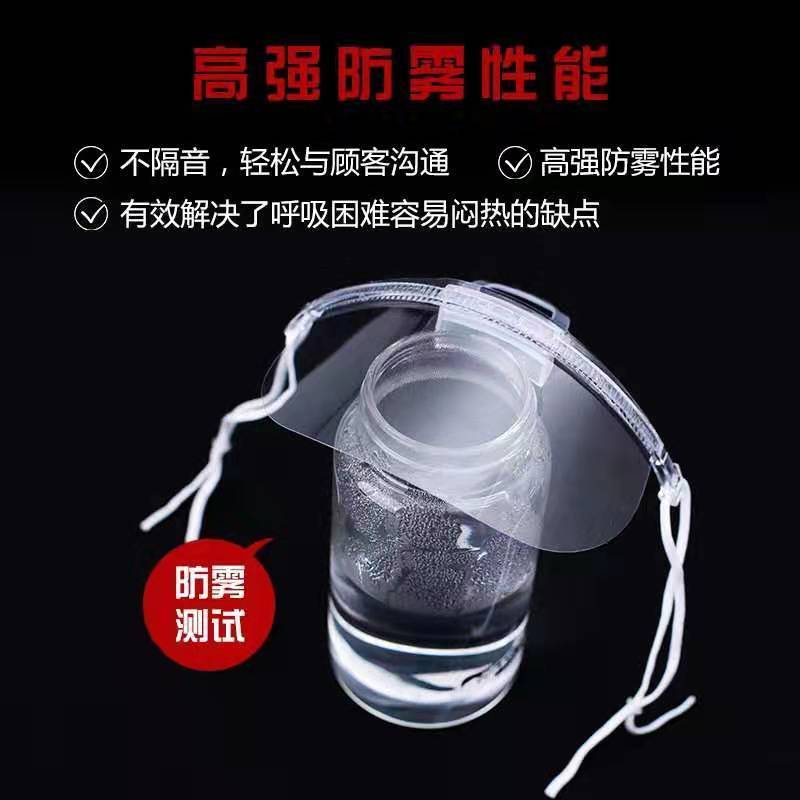 环保透明口罩餐饮食品服务员口屏酒店厨师专用防雾防口水塑料口罩
