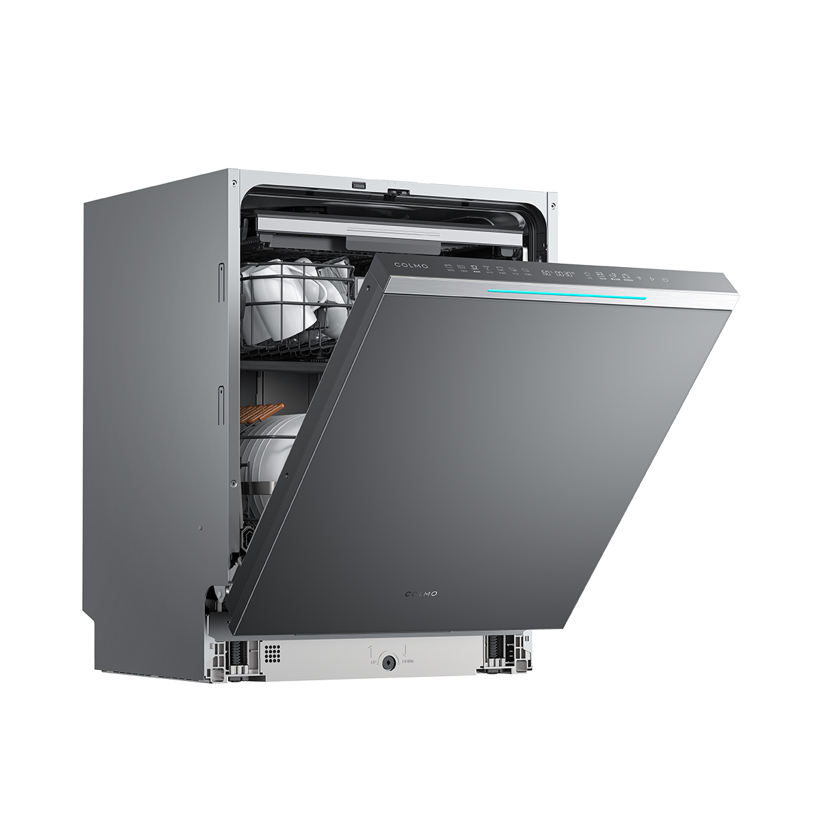 COLMO洗碗机CDG16QA83K 量子灰 升降碗篮 敲击开门 智能投放 168H鲜存 双轴铰链 微缝嵌入 智能联网高清大图