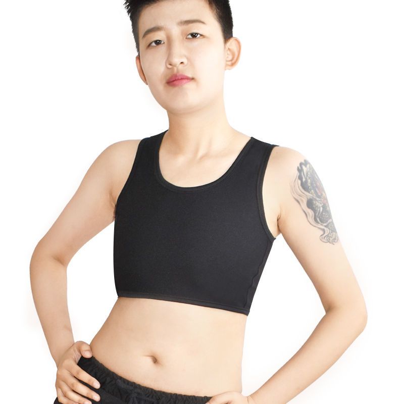 舒适透气黑 S 薪榀狸骨狸束胸 les帅t束胸内衣女学生COS塑胸衣无绷带裹胸背心束