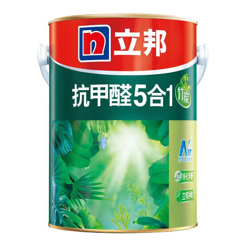 Zs-立邦漆 竹炭抗甲醛净味五合一套装乳胶漆内墙漆墙面漆 15L