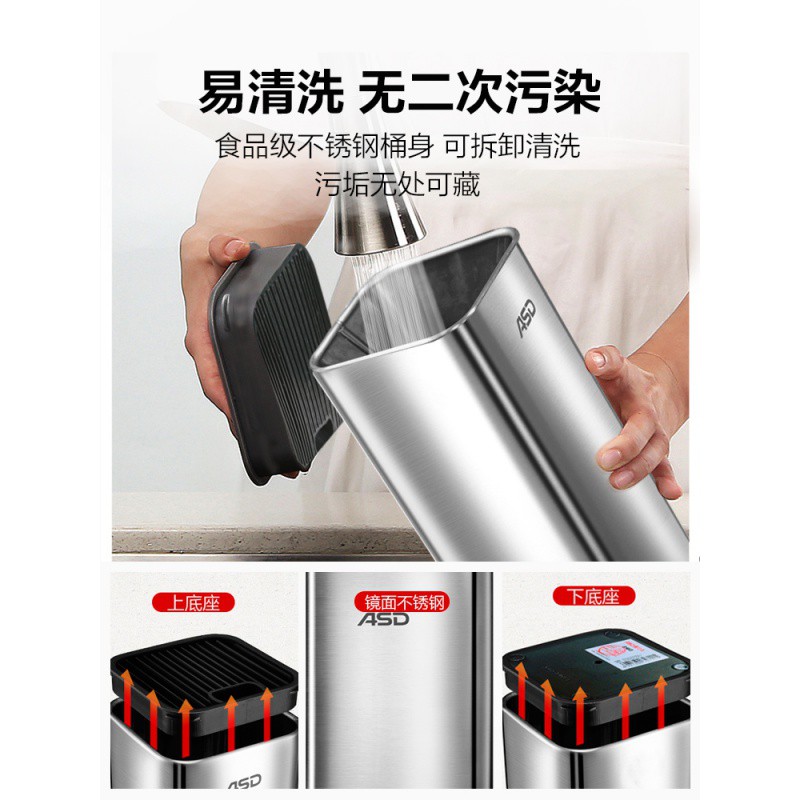 不锈钢刀架套装厨房用品家用刀座刀具收纳架多功能插菜刀架收纳层架 三维工匠高清大图